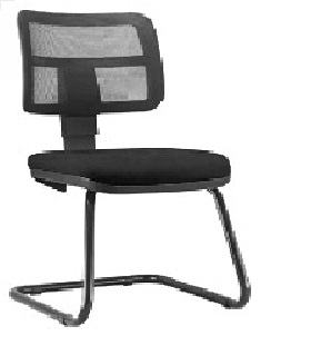 CADEIRA ZIP FIXA INTERLOCUTOR, ENCOSTO EM TELA E BASE CONTÍNUA